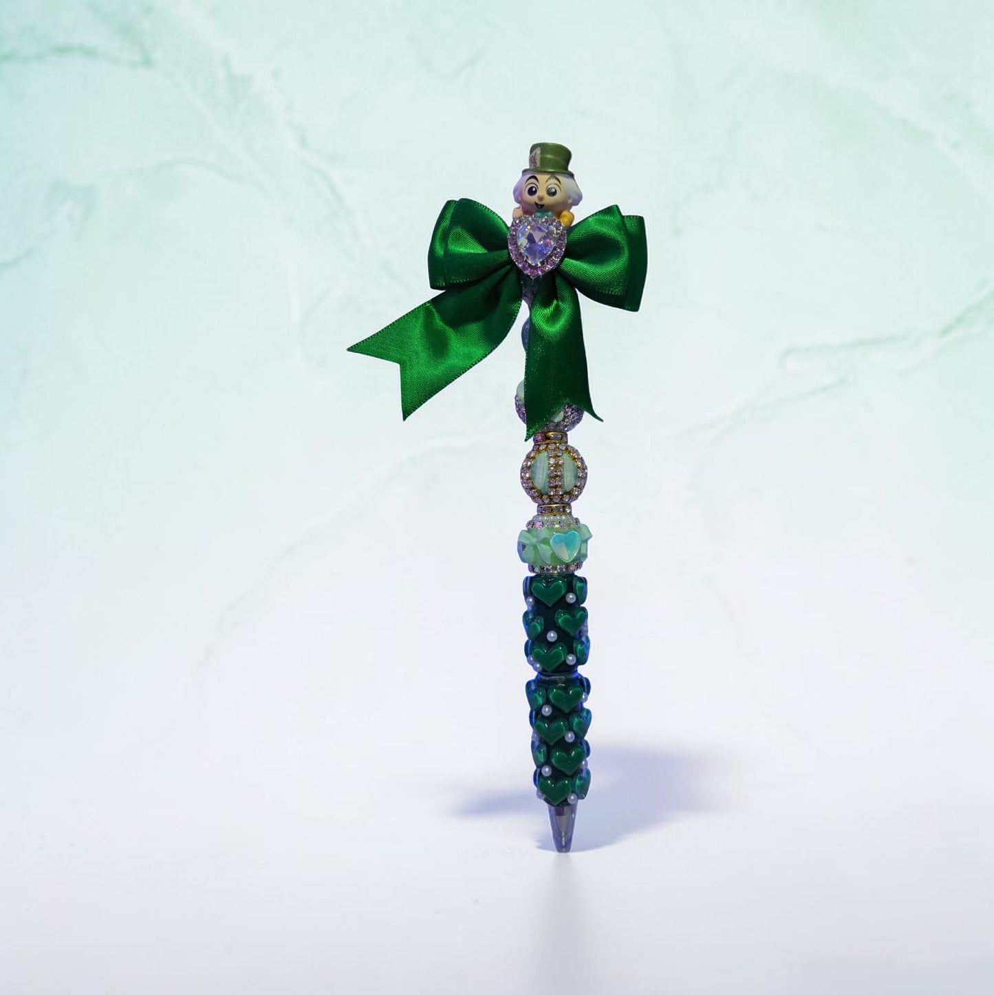 Green Hatter Extended Beaded Pen