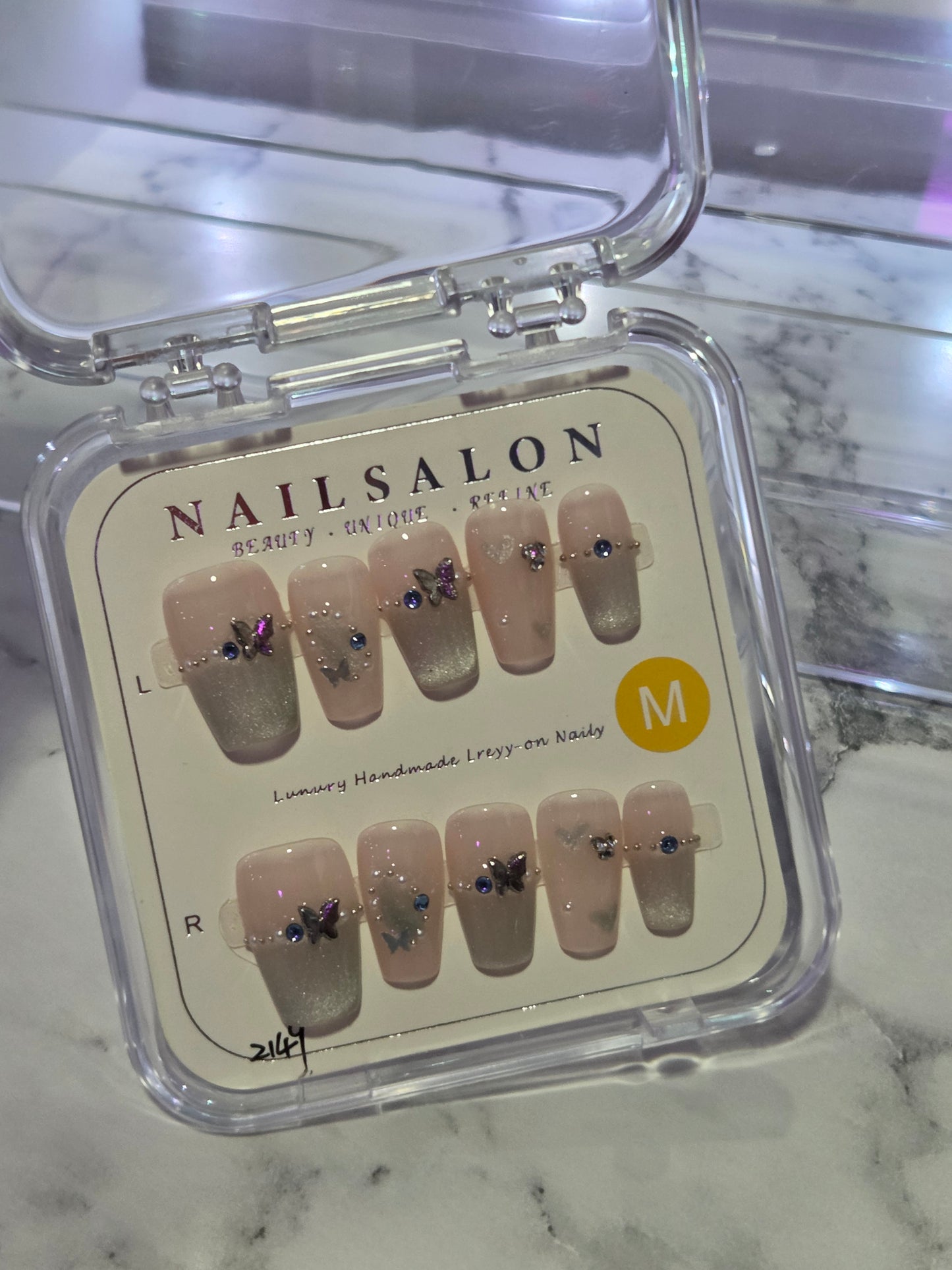 Short Silver Coffin Nails
