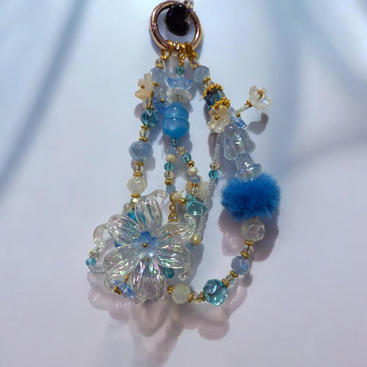 Blue Flower Phone Charm