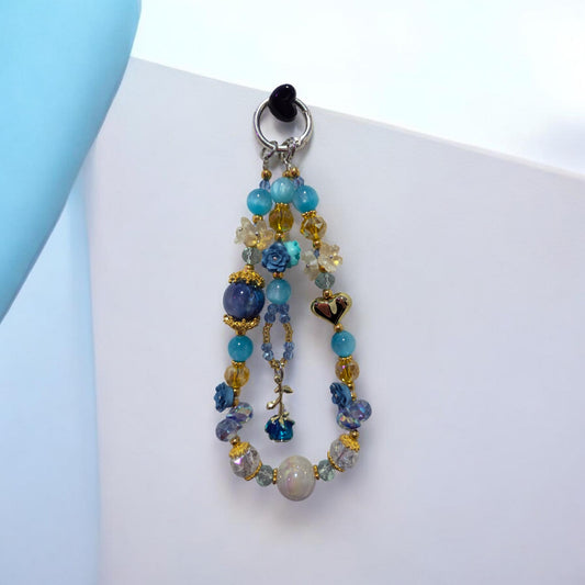 Blue Rose Phone Charm