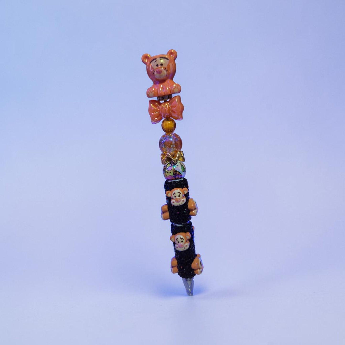 Orange Tiger Beaded Pen
