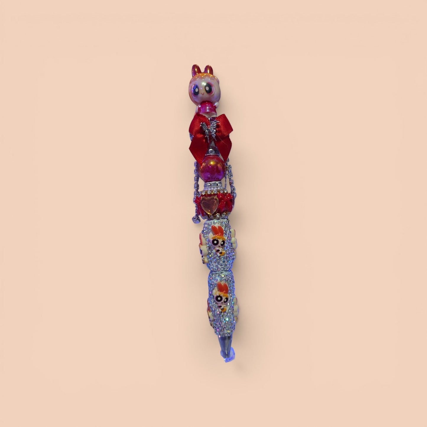 Red and Orange PPG Beaded Pen
