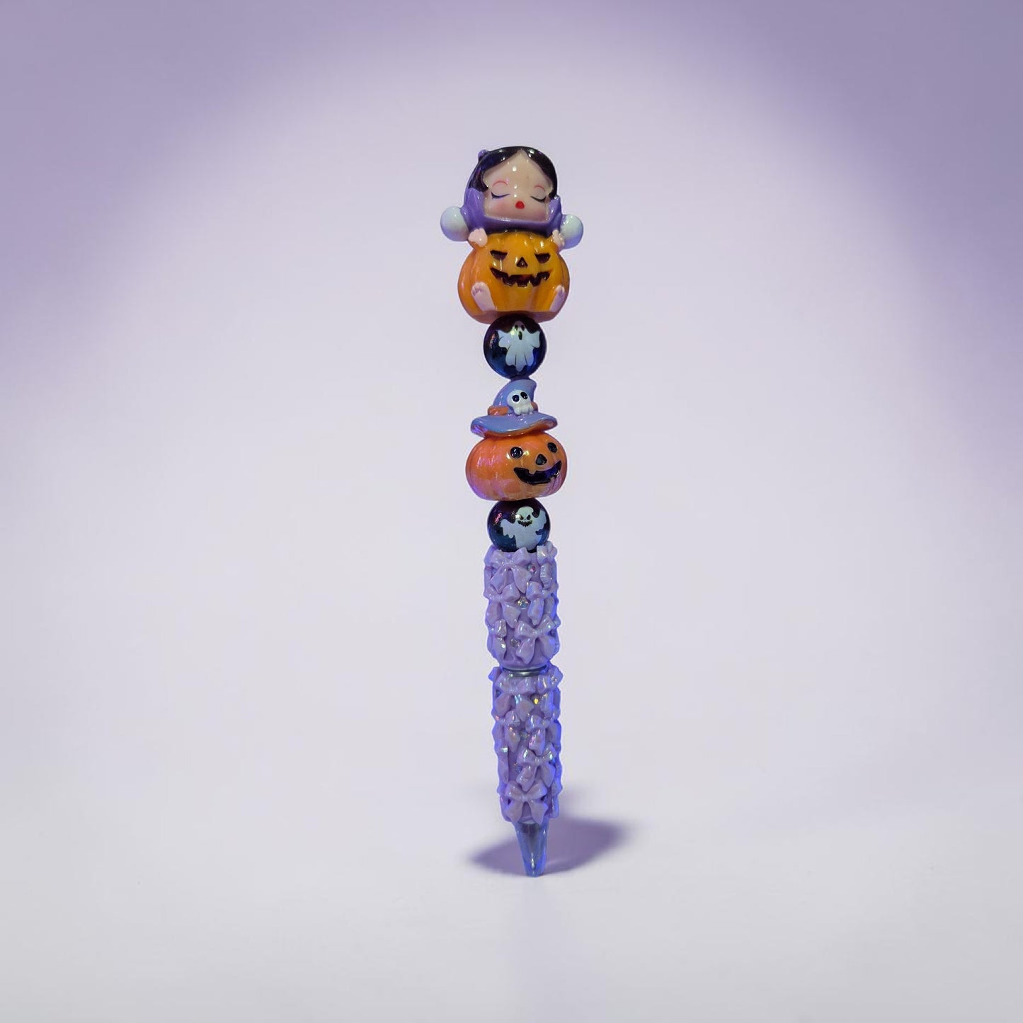 Purple and Orange SP Beaded Pen