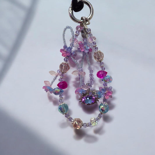 Purple Kitty Phone Chain